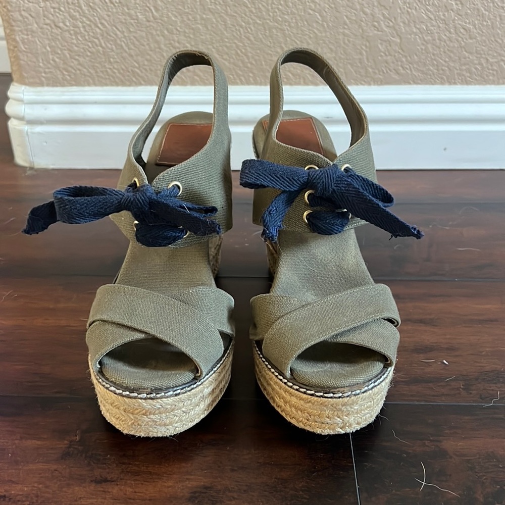 Tory Burch canvas wedges